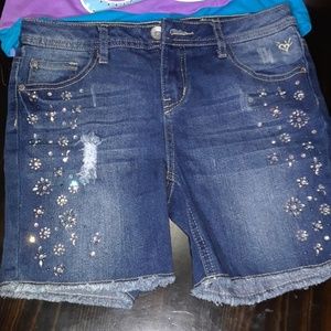 Girls Justice set. Bling jean shorts and shirt.